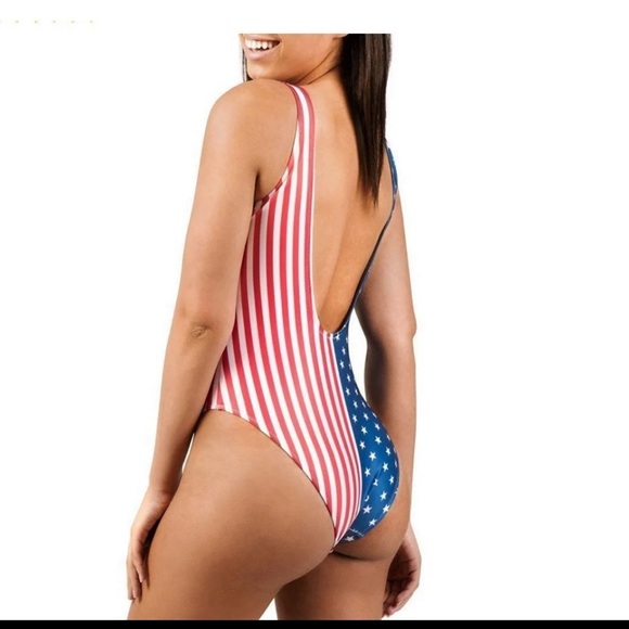 New Chubbies American Flag One Piece Swim pow back - Picture 1 of 3